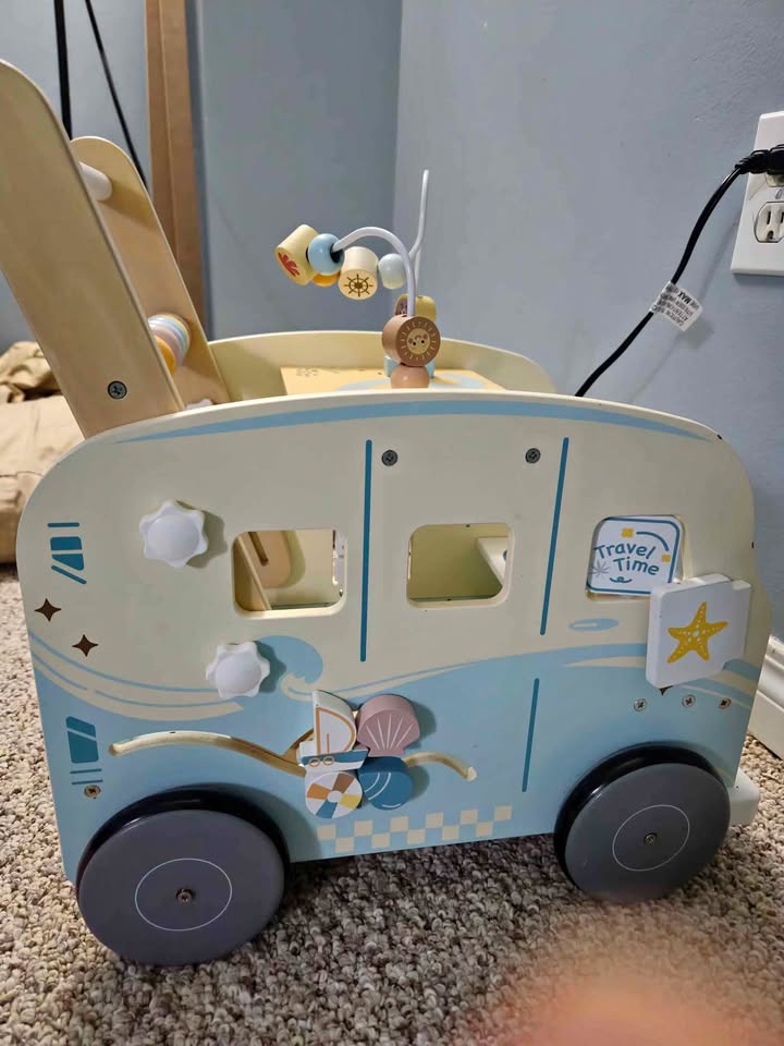Baby toddler wooden push toy