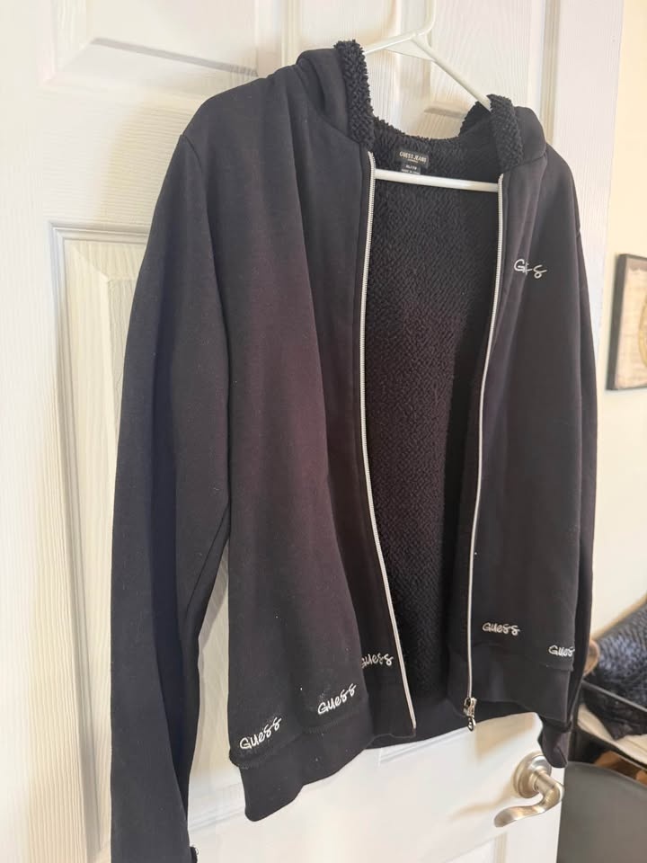 Guess Jeans Black Sherpa Lined Hoodie XL - photo 2