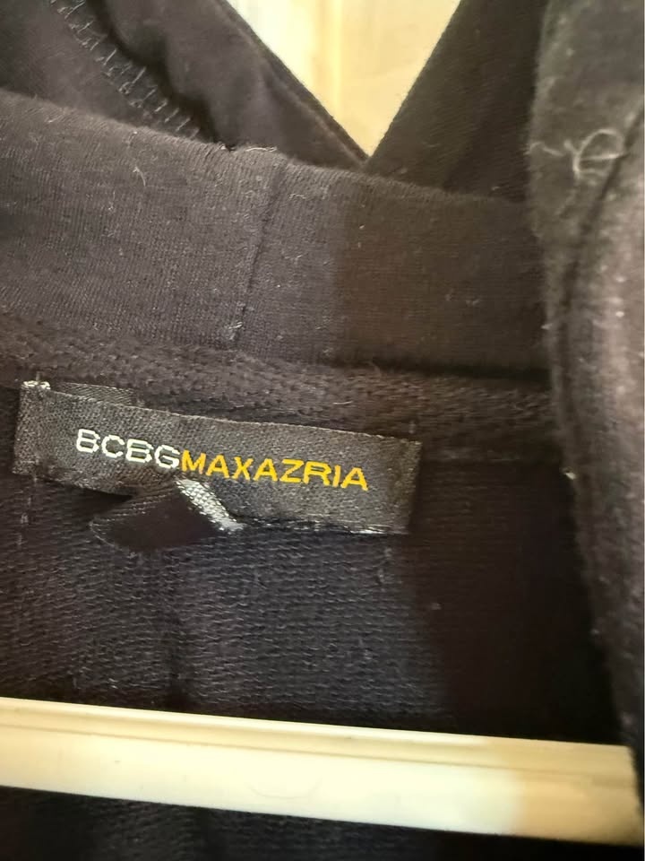 BCBG Black Zip Up Hoodie w White Piping - photo 5