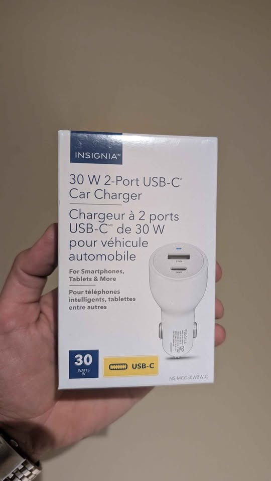 Fast charger - Car Charger - Insignia 30 Watts 2 port USB-C - photo 3