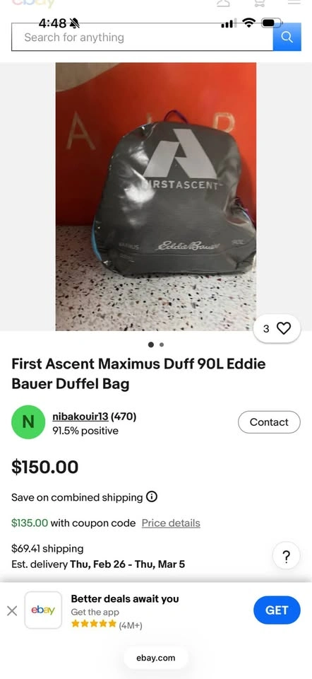 Eddie Bauer First Ascent Maximus 90L Duffel Bag - photo 3