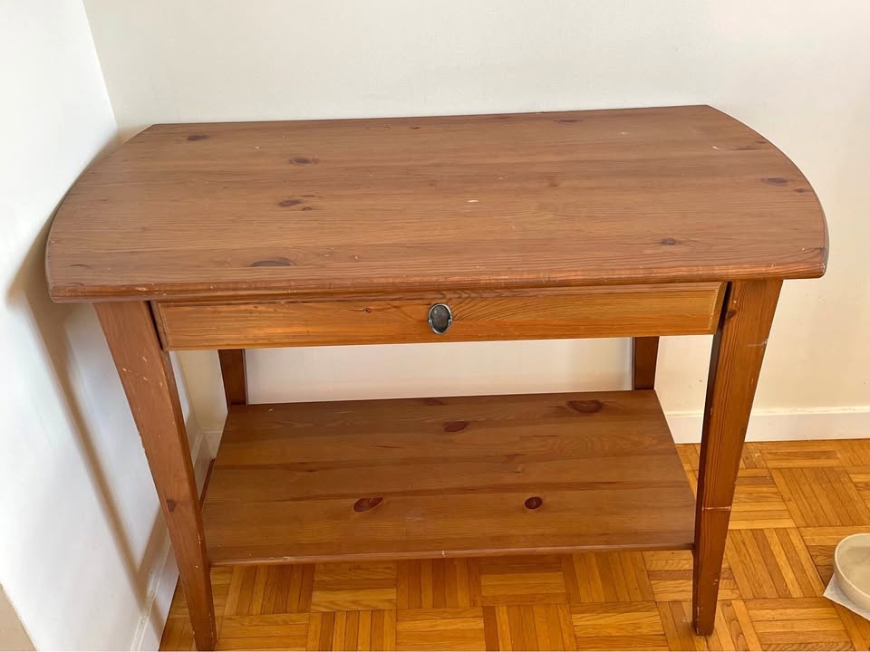 Discontinued IKEA LEKSVIK Solid Pine Desk / Console Table