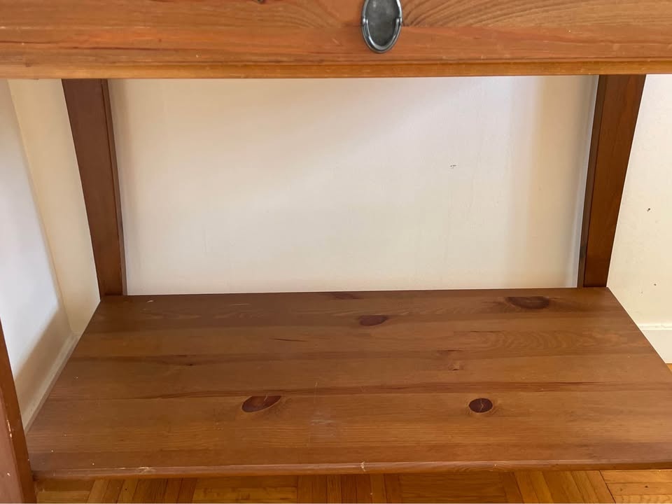 Discontinued IKEA LEKSVIK Solid Pine Desk / Console Table - photo 2