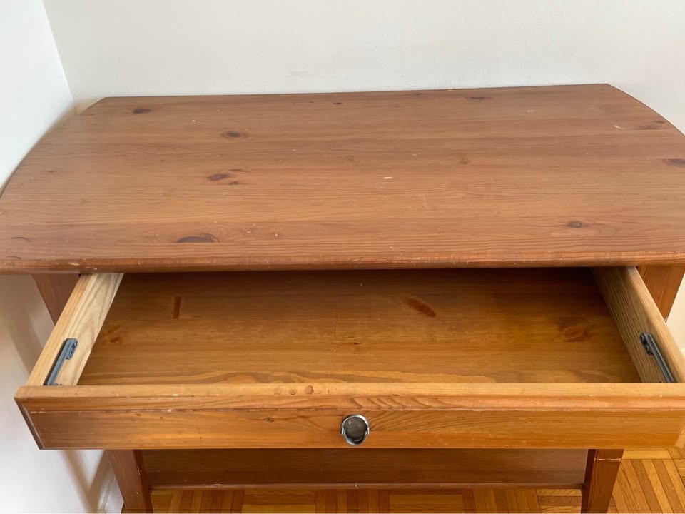 Discontinued IKEA LEKSVIK Solid Pine Desk / Console Table - photo 3