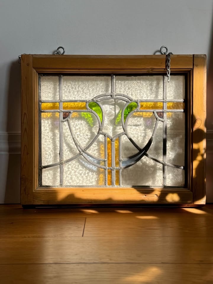 Vintage Art Deco Stained Glass Window - 16x20 - photo 2