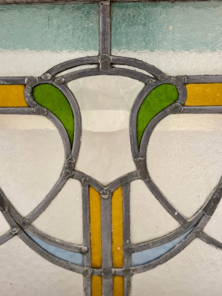 Vintage Art Deco Stained Glass Window - 16x20 - photo 5