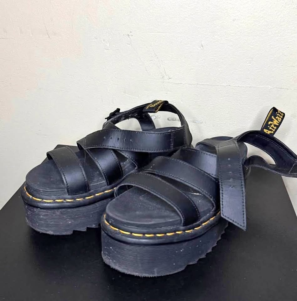 Dr Martens Blaire Quad Platform Sandals Black Size 8