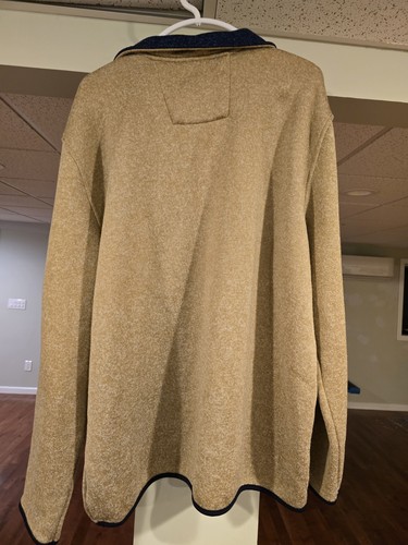 Men's Nautica Quarter Zip Sweater Tan Navy XXL - photo 3