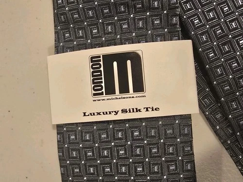 Michelsons UK Silk Tie Geometric Green Blue Grey NWT - photo 2