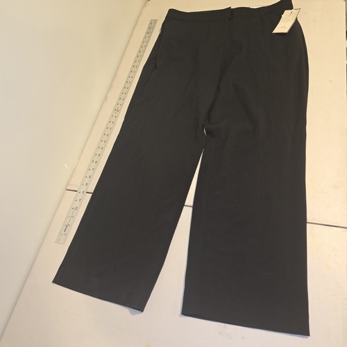Dana Buchman Curvy Straight Black Tie Dress Pants 16 NWT