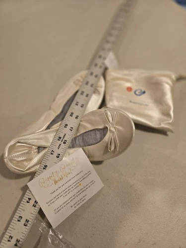 Cinderollies Metallic Gold Ballet Flats Bridal Size 5.5 -6.5 - photo 2