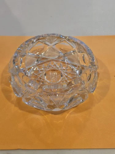 Mid Century Modern Lead Crystal Ashtray 6”