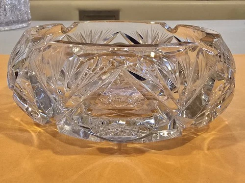 Mid Century Modern Lead Crystal Ashtray 6” - photo 5