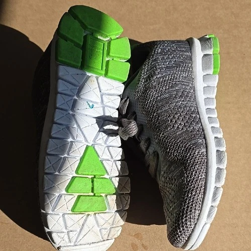 Gray and Green Knit Sneakers - photo 3