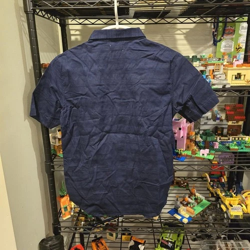 Boy's Old Navy Blue Short Sleeve Button Up Shirt XL - photo 3