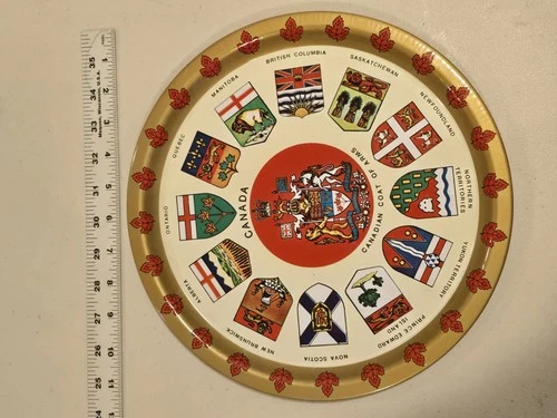 Canadian Souvenir Tray Metal Tin Provinces Canada