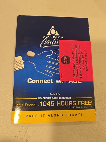 AOL 8.0 1045 Hours Free CD Internet Software