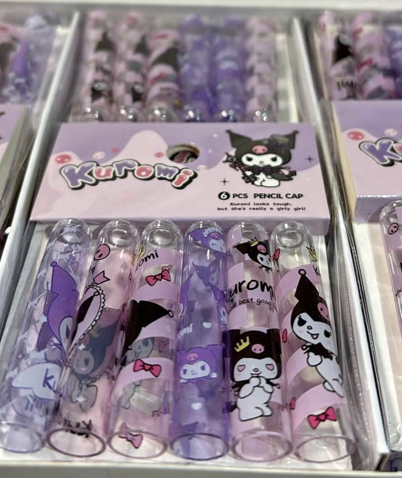 Kuromi & Hello Kitty Pencil Caps 6pc Packs