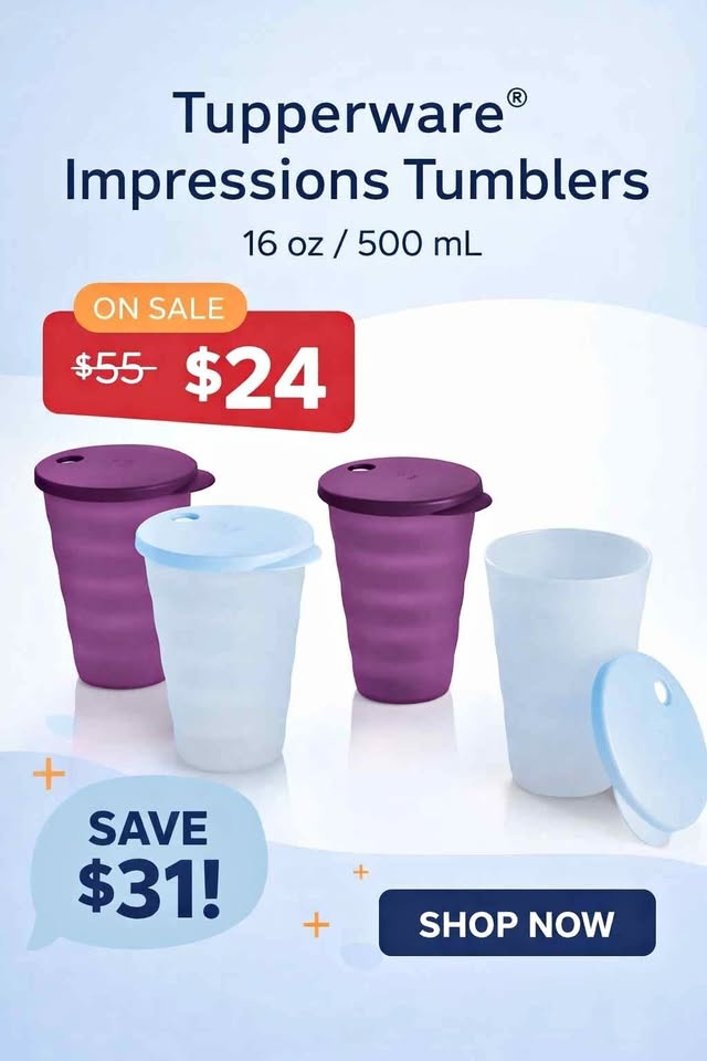 Tupperware Impressions Tumblers | 16 oz / 500 mL