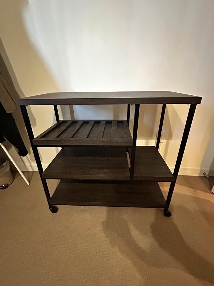 Bar Cart with Wooden Top