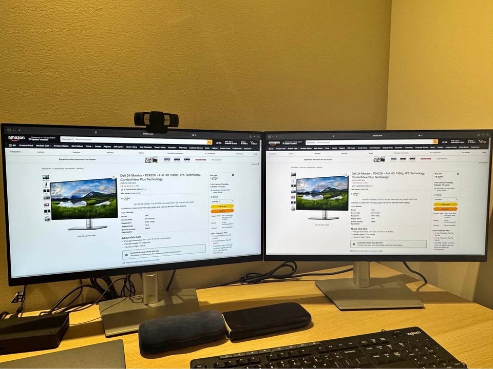 Two Dell 24'' Monitors P2422H