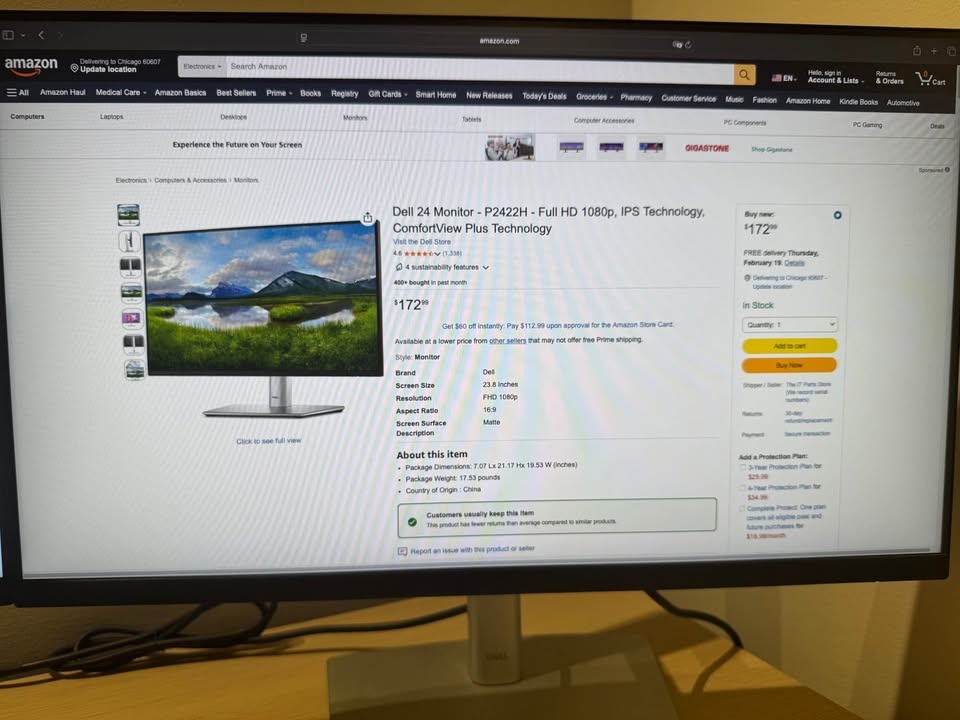 Two Dell 24'' Monitors P2422H - photo 2