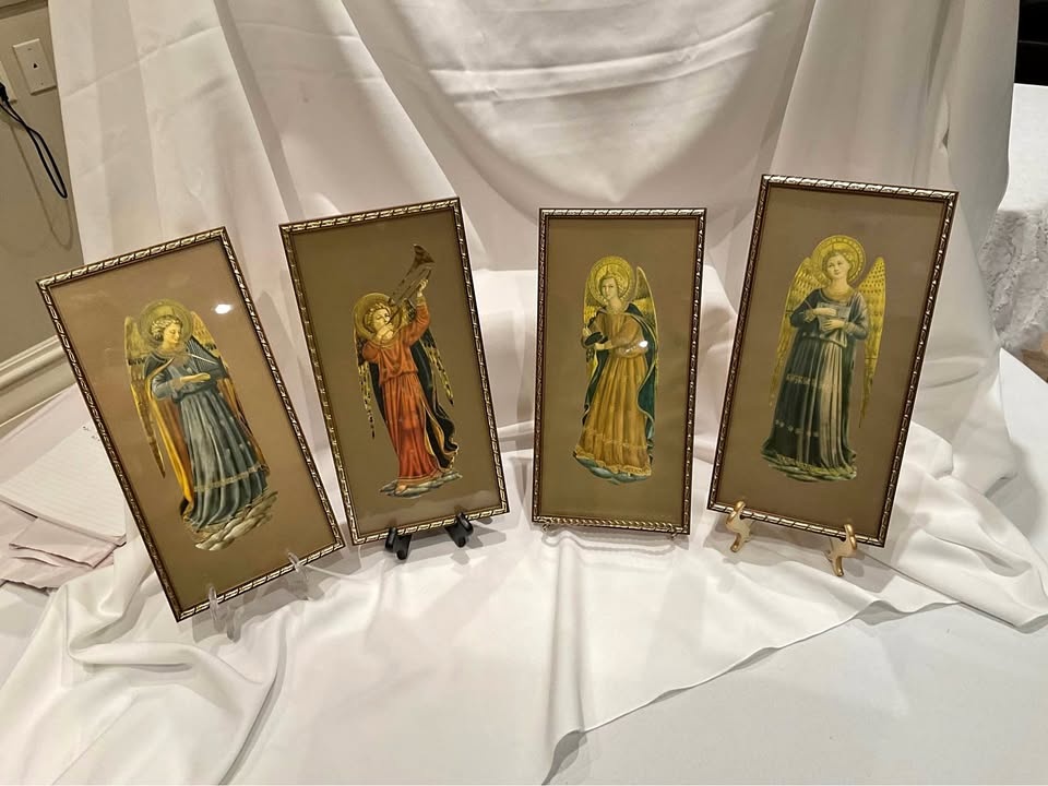 Vintage Fra Angelico Angel Musicians Prints (Set of 4)