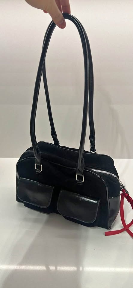 Retro Chubby Shoulder Bag - Black