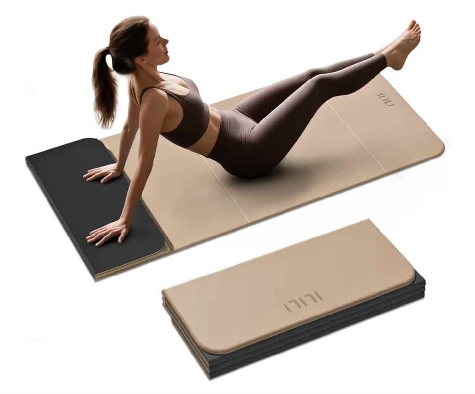 ILILI Foldable Yoga Mat - 10mm Thick, TPE, Extra Long