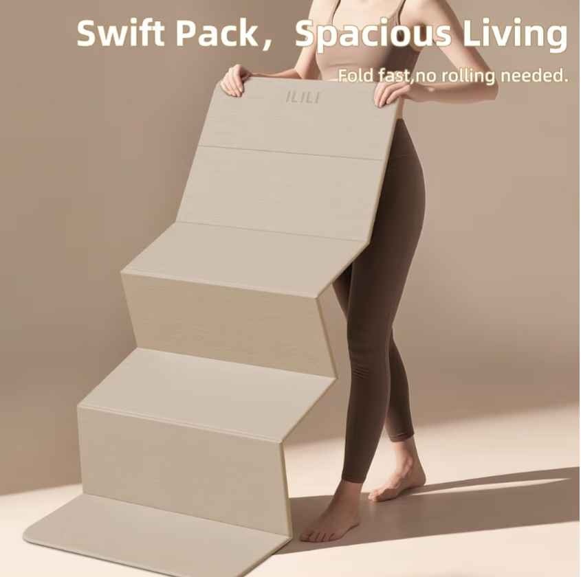 ILILI Foldable Yoga Mat - 10mm Thick, TPE, Extra Long - photo 2