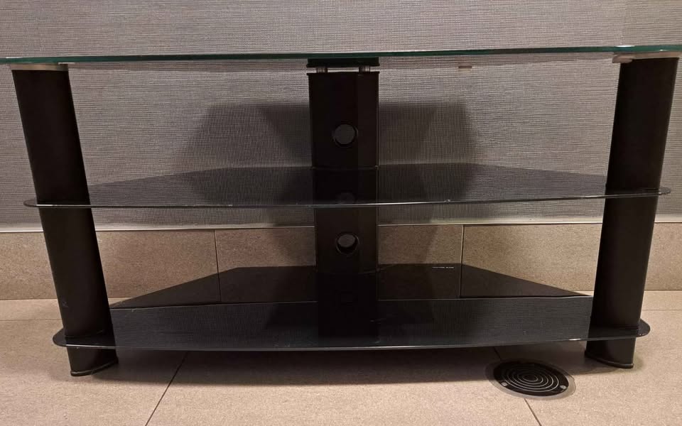 Modern Media Unit/TV Stand - Black Glass - photo 3