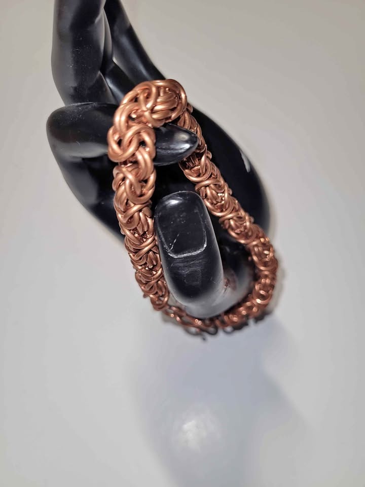 Handmade copper byzantine chainmail bracelet