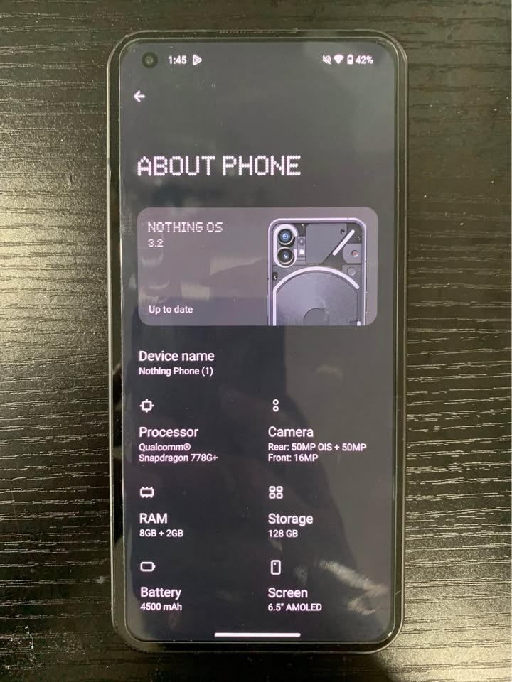 Nothing Phone 1 - 128GB - Black - Like New - photo 4