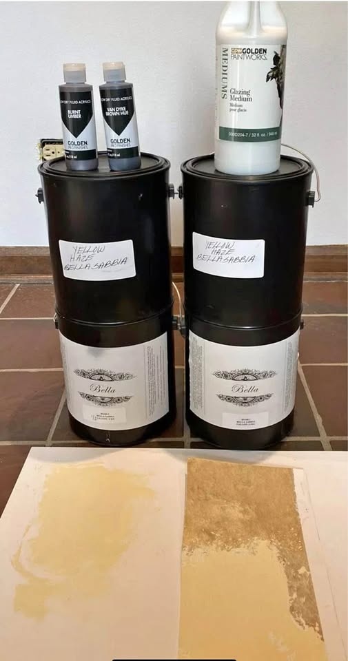 1.5 Gal Bella Sabbia Plaster & 1.5 Gal Yellow Haze Paint + Glaze