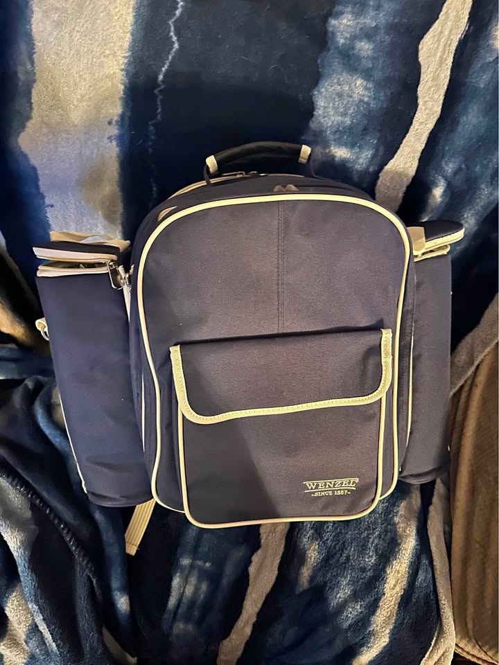 Winzel Picnic/Camping Bag with Plates, Cutlery, Glasses