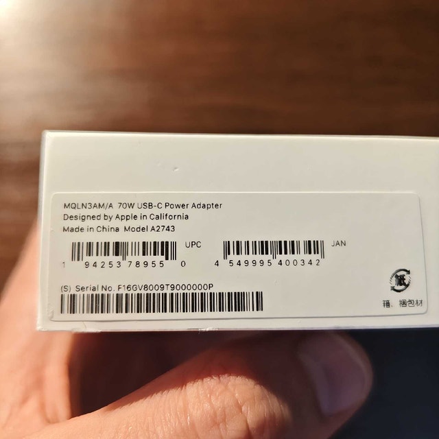 Brand New 70W USB-C MacBook Power Adapter (MQLN3AM/A) - photo 3