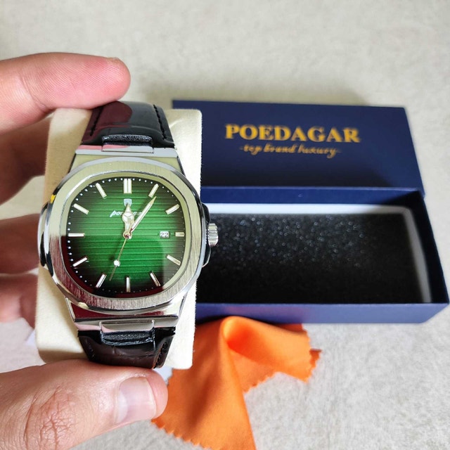 Luxury Classic Stainless Steel Watch Green Dial