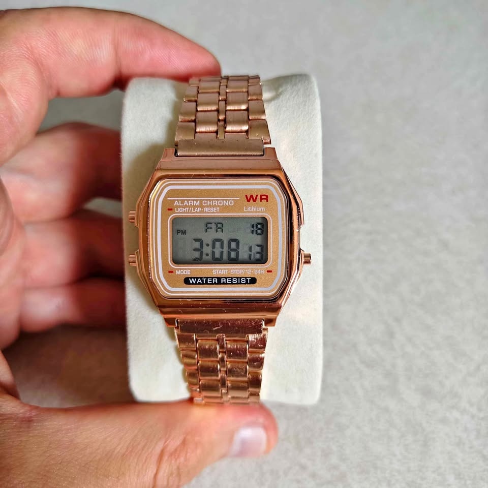 Rose Gold Classic Digital Watch