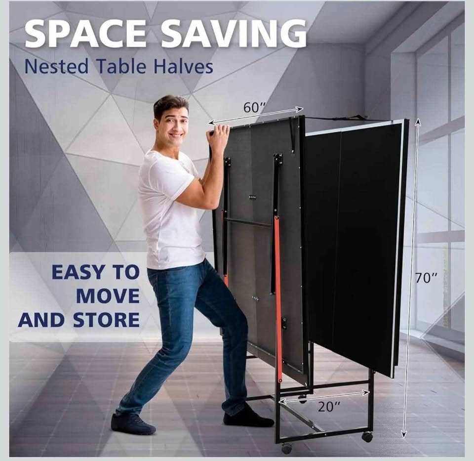 IUNNDS Portable Table Tennis Table 9FT Foldable Ping Pong Game S - photo 5