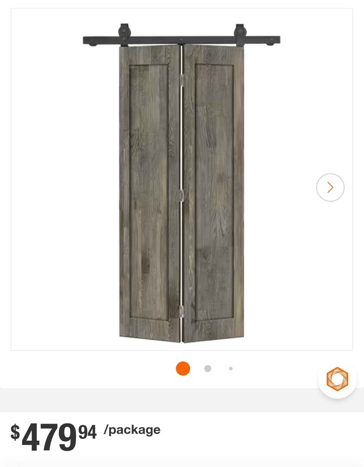 CALHOME Bi-fold Barn Door with Hardware Kit - 26x84 - photo 2