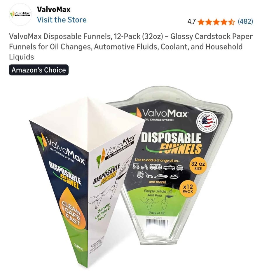 ValvoMax Disposable Funnels (12-Pack, 32oz) - photo 2