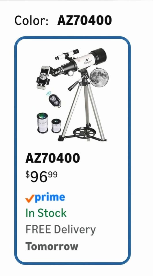Gskyer Telescope 70mm Aperture 400mm AZ Mount for Kids Beginners - photo 4