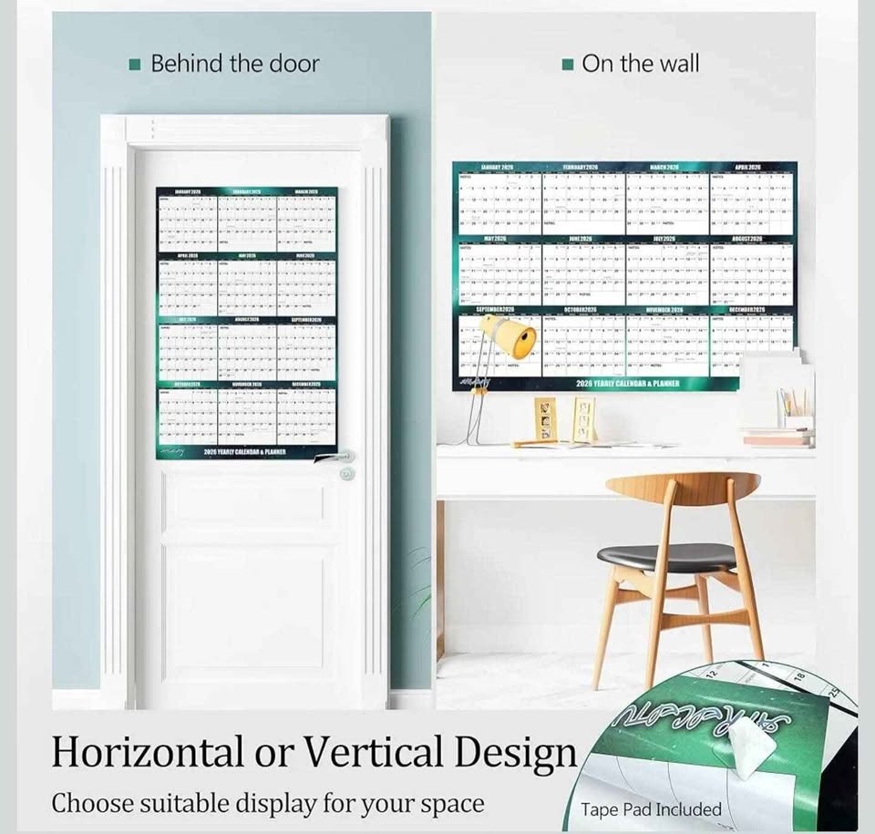2026 Apricity Dry Erase Wall Calendar - 24" x 36" - photo 2