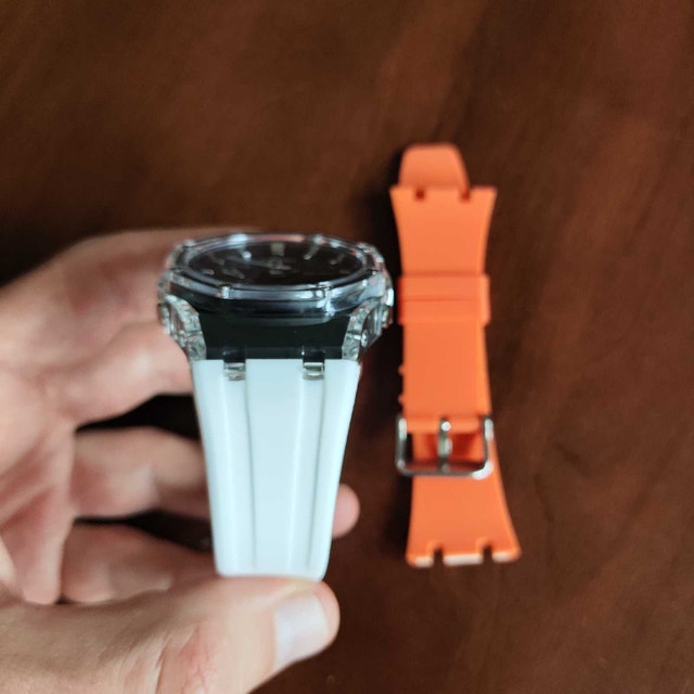 Beautiful Transparent Sport Watch with White Strap - photo 2