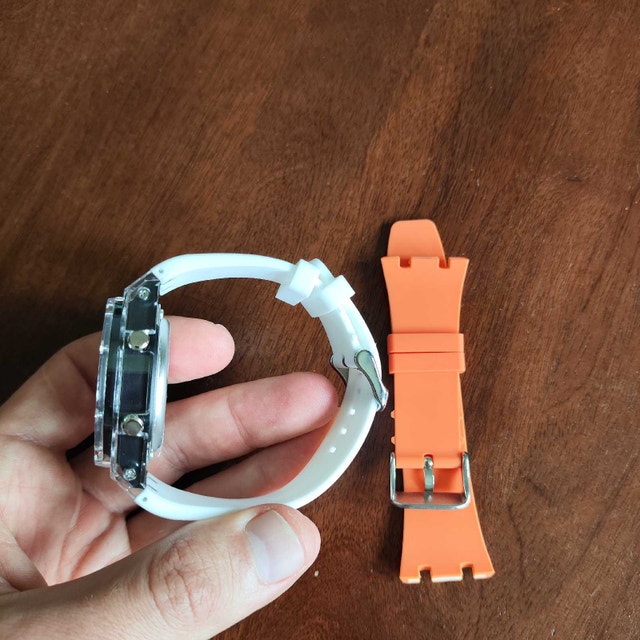 Beautiful Transparent Sport Watch with White Strap - photo 3