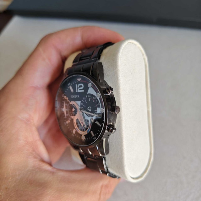 Black Stylish Slim Metal Watch - photo 3