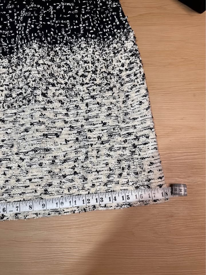 Oscar De La Renta Black & White Long Sleeve Tweed Dress size 10 - photo 3
