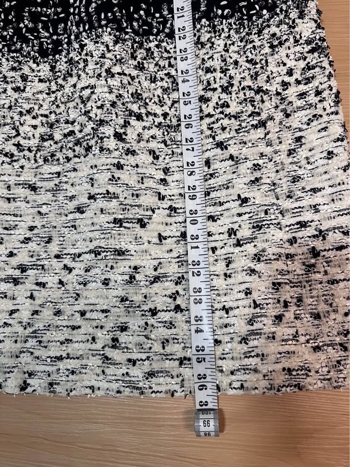 Oscar De La Renta Black & White Long Sleeve Tweed Dress size 10 - photo 4