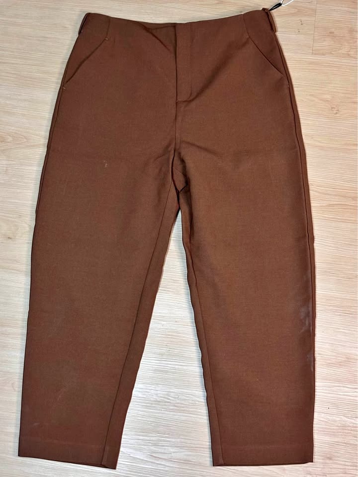 YIkeduo Brown High Waisted Cropped Pants Size 31 New with Tags