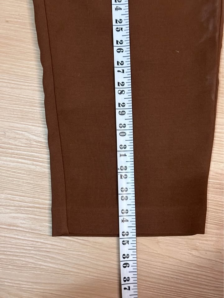YIkeduo Brown High Waisted Cropped Pants Size 31 New with Tags - photo 2